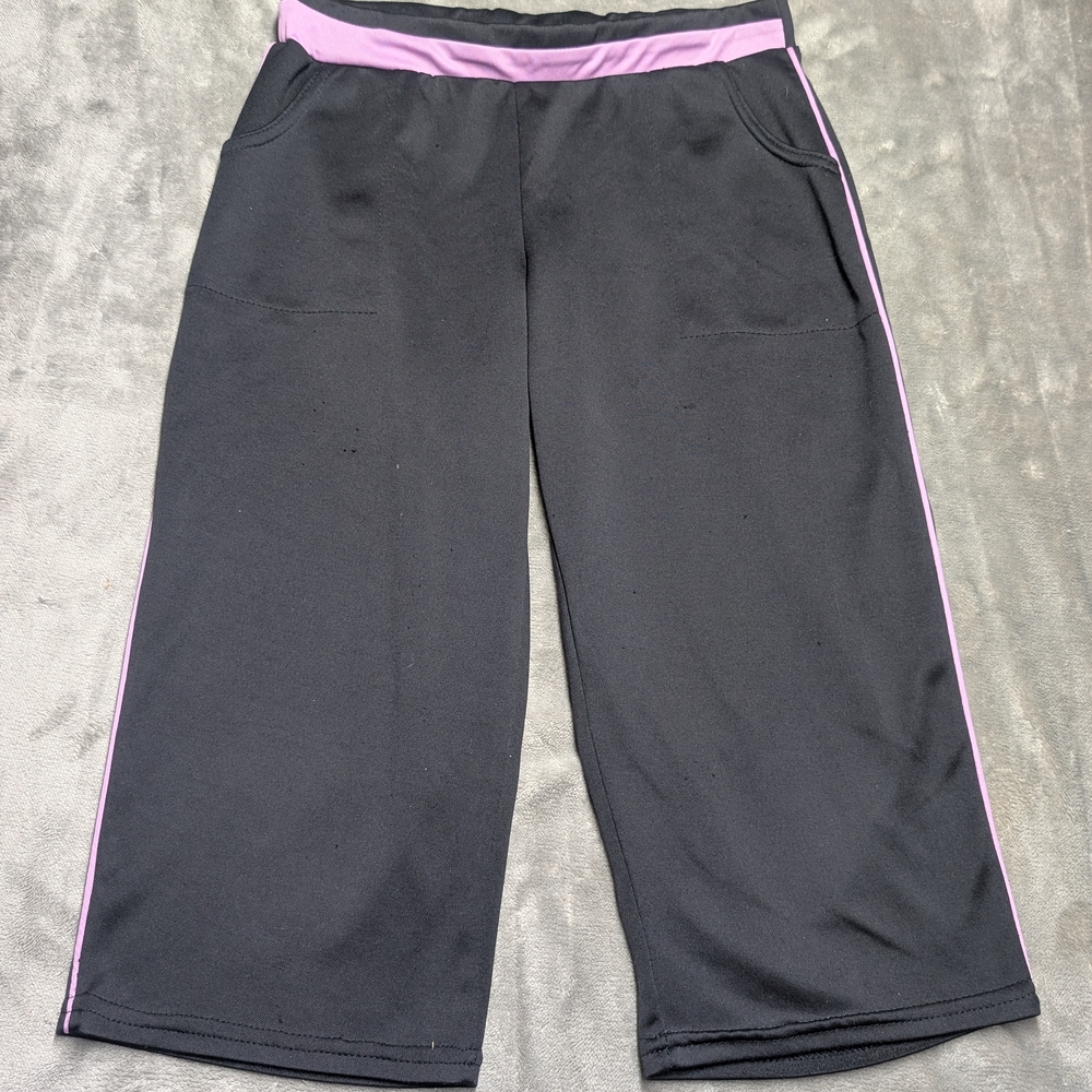Vintage PINK Punck Black Cropped Pants with Pink Accents